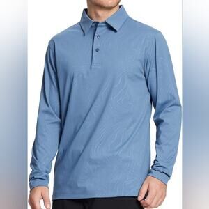 New Maelreg Mens Golf Shirt  Performance Dry Fit Blue Size XL